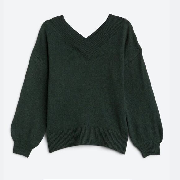 PINK CLOVERJazzie V‎ Neck Sweater Dark Green Small Stitch Fix Nwt - Picture 2 of 7
